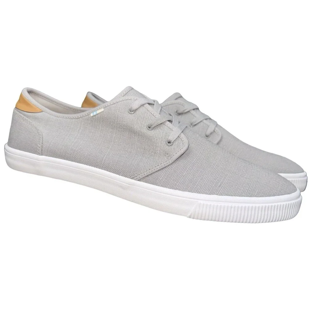 TOMS Carlo Mens Size 14 Sneakers Canvas Casual Low Top Fashion Casual Grey New